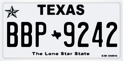 TX license plate BBP9242