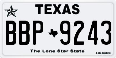 TX license plate BBP9243