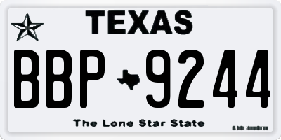 TX license plate BBP9244