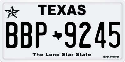 TX license plate BBP9245
