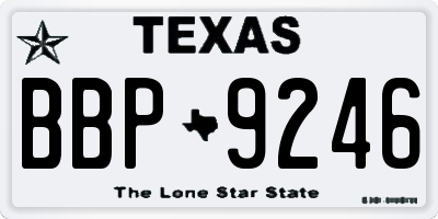 TX license plate BBP9246
