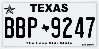 TX license plate BBP9247