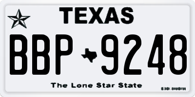 TX license plate BBP9248