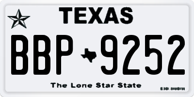 TX license plate BBP9252