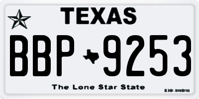 TX license plate BBP9253