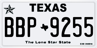 TX license plate BBP9255