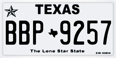 TX license plate BBP9257