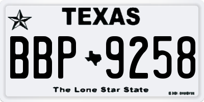 TX license plate BBP9258