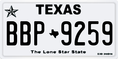 TX license plate BBP9259