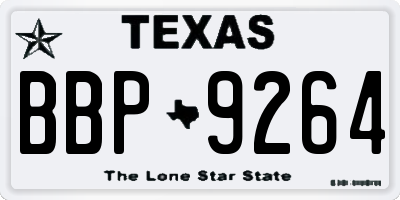 TX license plate BBP9264