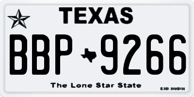 TX license plate BBP9266