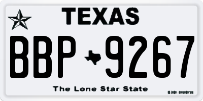 TX license plate BBP9267