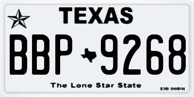 TX license plate BBP9268