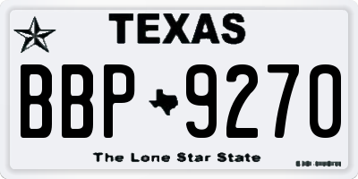 TX license plate BBP9270