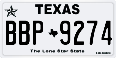 TX license plate BBP9274