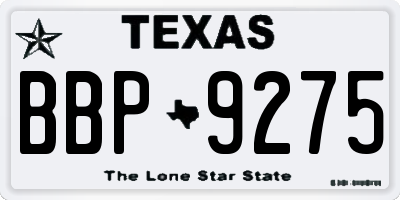 TX license plate BBP9275