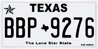 TX license plate BBP9276