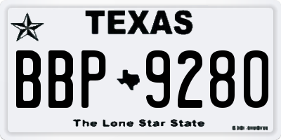 TX license plate BBP9280