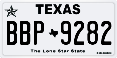 TX license plate BBP9282