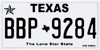 TX license plate BBP9284