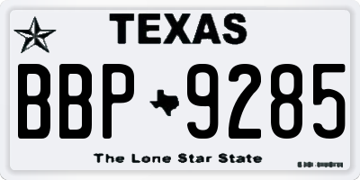 TX license plate BBP9285