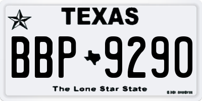 TX license plate BBP9290