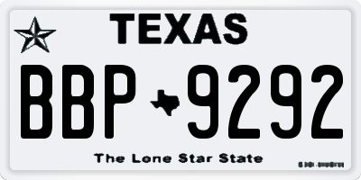 TX license plate BBP9292