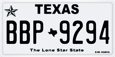 TX license plate BBP9294