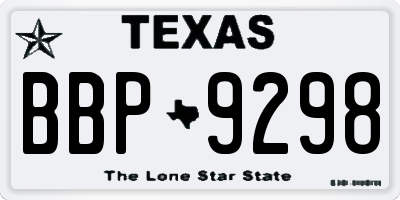 TX license plate BBP9298