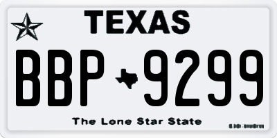 TX license plate BBP9299