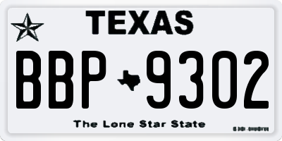 TX license plate BBP9302