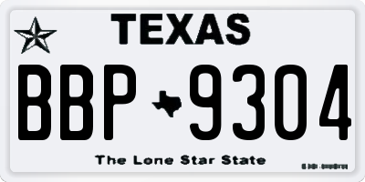 TX license plate BBP9304