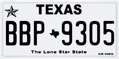 TX license plate BBP9305