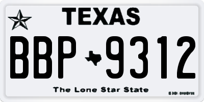 TX license plate BBP9312