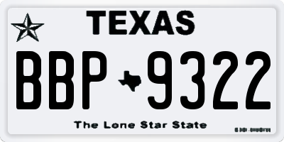 TX license plate BBP9322