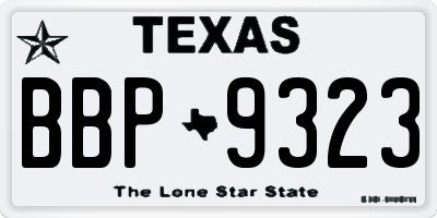 TX license plate BBP9323