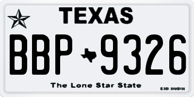 TX license plate BBP9326