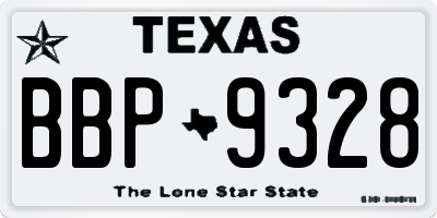 TX license plate BBP9328