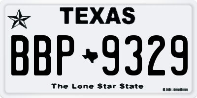 TX license plate BBP9329