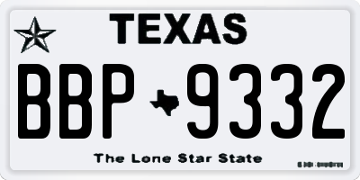 TX license plate BBP9332