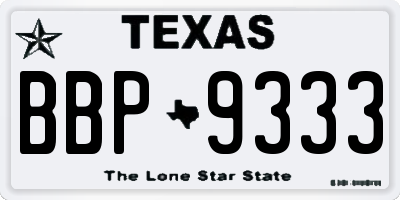 TX license plate BBP9333