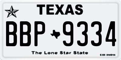 TX license plate BBP9334