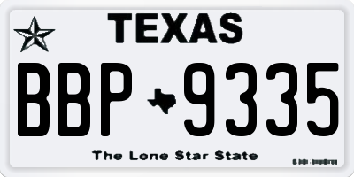 TX license plate BBP9335
