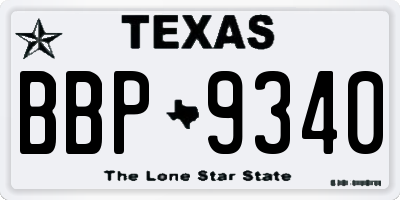 TX license plate BBP9340