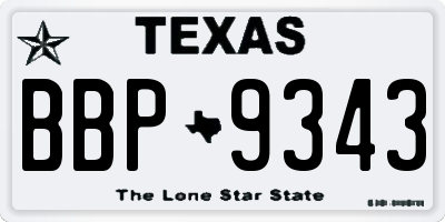 TX license plate BBP9343