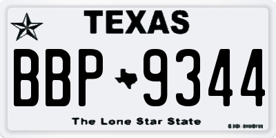 TX license plate BBP9344