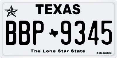 TX license plate BBP9345