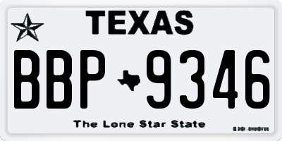 TX license plate BBP9346