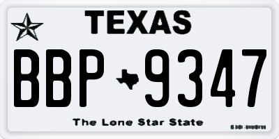 TX license plate BBP9347