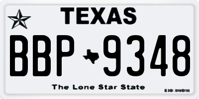 TX license plate BBP9348